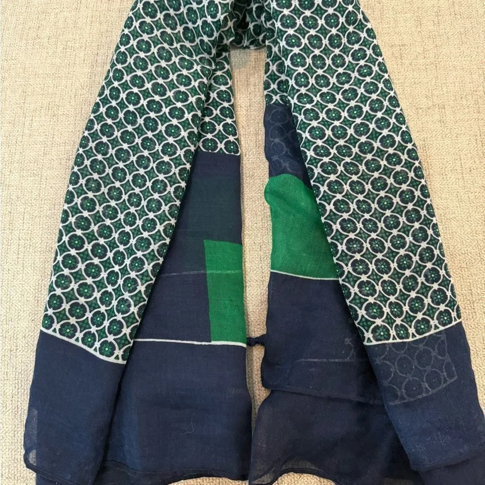 Large Green and Navy Women’s Scarf